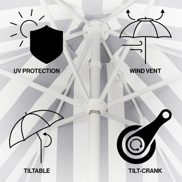 Collins 9 ft. Classic Cottage Tassel Market Patio Umbrella